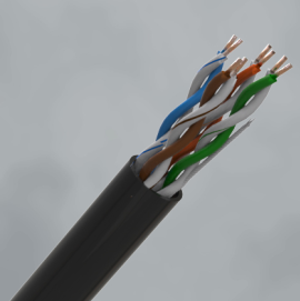 CQR (CAT5eUTP/BK/PE/305/F) Category 5e Data Cable Black PE Duct grade sheathing (305m)