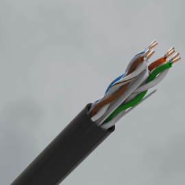 CQR (CAT6UTP/BK/PE/305/F) Category 6 Data Cable Black PE Duct grade sheathing (305m)
