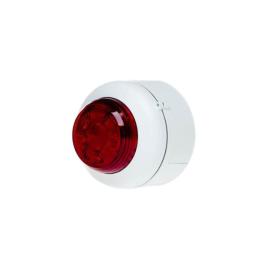 Cranford, (512-004), 24v LED Beacon c/w Deep Base - White Body /Red Lens