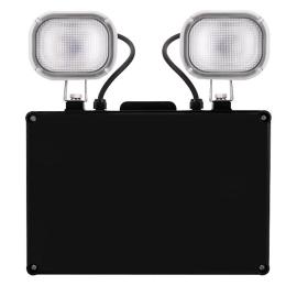 D1101SBK, Duceri Emergency Twin Spot 6W LED IP40 Lithium Battery Switchable Self-Test Black