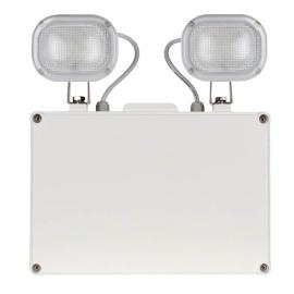 D1101SWH, Duceri Emergency Twin Spot 6W LED IP40 Lithium Battery Switchable Self-Test White