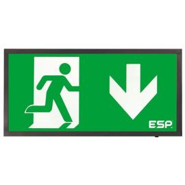 D120DBK, Duceri Emergency Surface Exit Box 3W LED IP20 Up Legend Lithium Battery Maintained Black