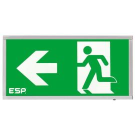 D120LCH, Duceri Emergency Surface Exit Box 3W LED IP20 Left Legend Lithium Battery Maintained Chrome