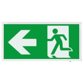 D120LWH, Duceri Emergency Surface Exit Box 3W LED IP20 Left Legend Lithium Battery Maintained White