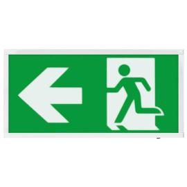 D120SLWH, Duceri Emergency Surface Exit Box 3W LED IP20 Left Legend Lithium Battery Switchable Self-Test White