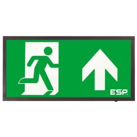 D120SUBK, Duceri Emergency Surface Exit Box 3W LED IP20 Up Legend Lithium Battery Switchable Self-Test Black