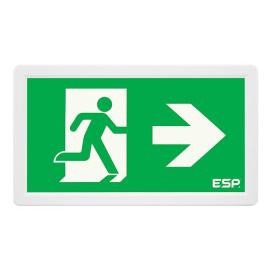 D121AWH, Duceri Emergency Surface Slimline Exit Box 3W LED IP20 All Legends Lithium Battery Maintained White