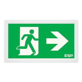 D121SAWH, Duceri Emergency Surface Slimline Exit Box 3W LED IP20 All Legends Lithium Battery Maintained Switchable Self-Test White