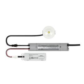 D2402SMF, Duceri Emergency Downlight 3W LED IP20 Open Lens? Lithium Battery C/W White, Silver & Black Switchable Self-Test Bezels