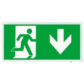 D520DWH, Duceri Emergency Self Test Surface Exit Box 3W LED IP20 Down Legend Lithium Battery Maintained White