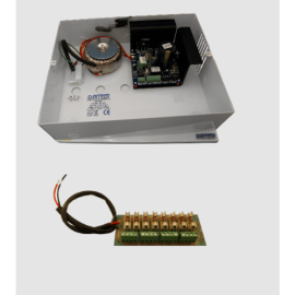 DA448/8OP, 12V DC 5A / 24V DC 2.5A PSU USER SELECTABLE WITH 8 WAY SPLITTER CARD