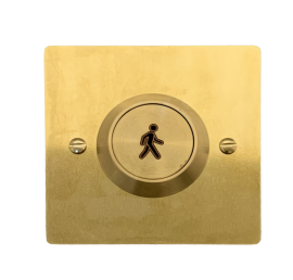 DANTECH (DREX-F-BR-SQ) SQUARE BRASS BACKPLATE 33mm FLUSH BUTTON
