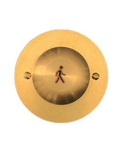 DANTECH (DREX-M-BR-RD) ROUND BRASS BACKPLATE 50mm MUSHROOM BUTTON