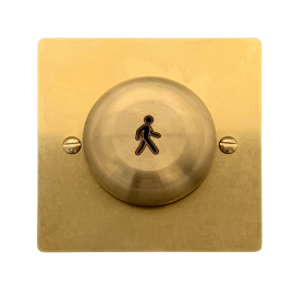 DANTECH (DREX-M-BR-SQ) SQUARE BRASS BACKPLATE 50mm MUSHROOM BUTTON