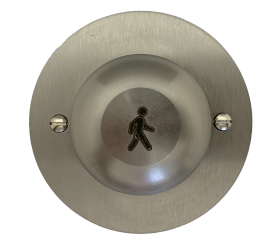 DANTECH (DREX-M-SS-RD) ROUND S/S/ BACKPLATE 50mm MUSHROOM BUTTON