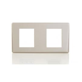 DINFPH2S, Silver Two gang front plate horizontal