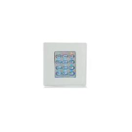 DINPADW, White metal back lit keypad for 99 codes 1 relay, 12/24V AC or DC (IP40 rated)