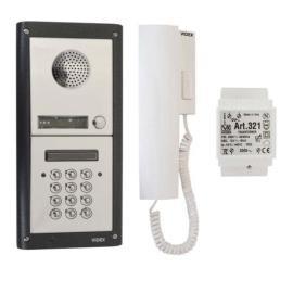 DK4K-1, 1 way flush (4000 series) audio kit with codelock (3+1) c/w 3011 telephones & 321 PSU
