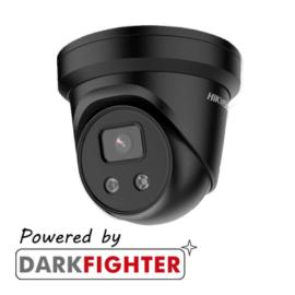 DS-2CD2386G2-ISU/SL(2.8mm)/B(C, Hikvision Black AcuSense 8MP fixed lens Darkfighter turret camera with IR, built-in speaker and alarm