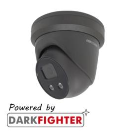 DS-2CD2386G2-IU(2.8mm)/GREY(C), Hikvision AcuSense 8MP fixed lens Darkfighter turret camera with IR & built in mic