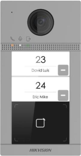 DS-KV8213-WME1(B)/Flush, 2 Button Metal Villa Door Station - Flush