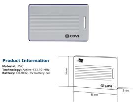 DTXT5434-P, Hands-free active card with proximity tag