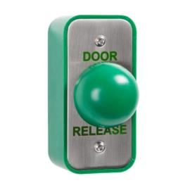 EBGB/AP/DR, Architrave (Narrow) Green Dome (DOOR RELEASE) Button