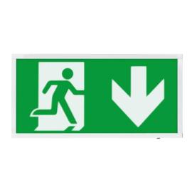 EMSTLED3WMEXBOXD, Duceri Emergency Self-Test Exit Box Down Legend 3W LED IP20 White