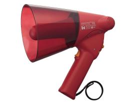 ER-1206S, Handheld Megaphone, 6W, IPX5, with Siren, Red, Range 250m/315m