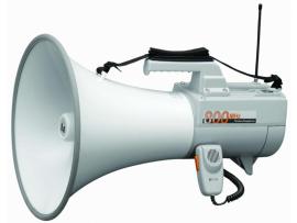 ER-2930W, Shoulder Megaphone, 30W, Grey, with Whistle & Wireless Mic, Range 800m/1000m