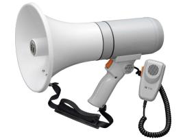 ER-3215, Handheld Megaphone, 15W, Grey, with Coil Mic, Range 400m