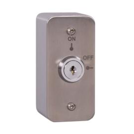 EXT/AP/KS-1, Stainless steel 2 position Architrave maintained key switch ON/OFF, surface or flush