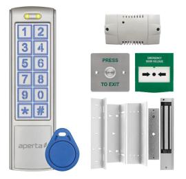EZT3K, Aperta Single Internal Door Silver Proximity Keypad Kit c/w Flush Exit Button