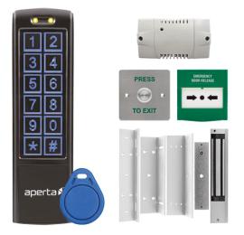 EZT3KB, Aperta Single Internal Door Black Proximity Keypad Kit c/w Flush Exit Button & Internal Green Callpoint