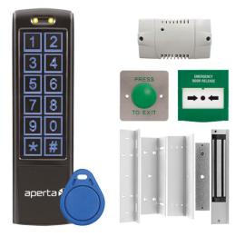 EZT3KMB, Aperta Single Internal Door Black Proximity Keypad Kit c/w Mushroom Exit Button & Internal Green Callpoint