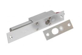 Fail Safe mortise drop bolt 12vdc in silver with monitored locking plate and delay timer 0/3/6/9 secs with a holding force of 1000kg (2200lb) - suitable for Wood or Metal doors -
Mortise only 200h x 35w x 38d