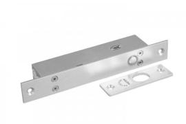 Fail Safe mortise drop bolt 12vdc in silver with monitored locking plate  with door status and delay timer 0/3/6 secs with a holding force of 1000kg (2200lb) - suitable for Wood or Metal doors -
Mortise only 200h x 28w x 35d