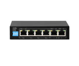 Genie, IP4GESP2, 6 Port Gigabit AI 4 Port PoE Switch, Four working modes - AI VLAN, AI Extend, AI PoE and AI Qos