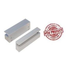 Glass Door drop bolt fail safe, 12vdc in silver with delay timer 0/3/6/9  secs with a holding force of 1000kg (2200lb) - suitable for use with Glass Doors -                                                                     Size of magnet 148L x
42w x 38d and of armature plate 148L x 42w x 38d