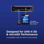 INCRSDMSD3-0-UHSII-CW, DUAL SLOT UHS-II SD & UHS-I MICRO SD USB C 3.2 GEN-1 MEMORY CARD READER gallery thumbnail