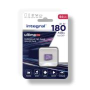 INMSDX64G-180/150V30, 64GB MICRO SD CARD MICROSDXC UHS-1 U3 CL10 V30 A2 UP TO 180MBS READ 150MBS WRITE INTEGRAL gallery thumbnail