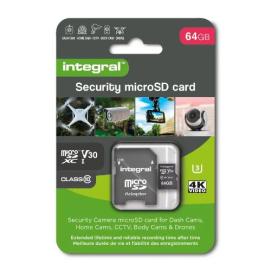 INMSDX64G10-SEC, 64GB MICROSDHC/XC CLASS 10 UHS-I U3 HIGH ENDURANCE