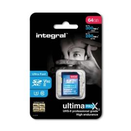 INSDX64G-300/280U2, 64GB ULTIMAPRO X2 SDXC 300/280MB UHS-II V90