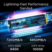 INSSD4TM2280GEN4AP1X, 4TB - 4000GB SSD M.2 2280 NVME 1.4?PCIe Gen4 x4 R-7200MB/s W-6850MB/s IOPS R-940K W-1000K TLC TBW 2800  ADVANTAGE PRO-1 gallery thumbnail