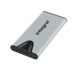 INSSD500GPORT3.2SLIMXS, 500GB PORTABLE EXTERNAL SSD USB-C 3.2 GEN.2X2 SLIMXPRESS PRO SILVER R-2000MBs W-2000MBs USB-C to C CABLE USB-C TO A ADAPTER INTEGRAL