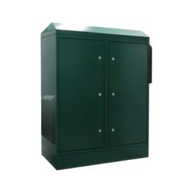IP-2X24U6545-GRN, 24U x 1300W x 450D Outdoor Cabinet RAL6005 (Ventilated) - Double Bay, 48U