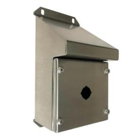IP-SSSRPB1, 316 Stainless Steel Sloping Roof Pushbutton Enclosure 1 Hole IP66