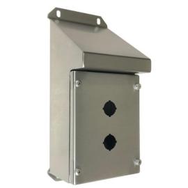 IP-SSSRPB2, 316 Stainless Steel Sloping Roof Pushbutton Enclosure 2 Hole IP66