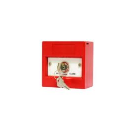 KAC, (K30SRS-43), Manual call point single pole, 3 position keyswitch, red, firemans extract