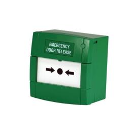 KAC, (M3A-G000SG-STCK-12), Manual call point NO/NC contacts, glass element, green, emergency door release